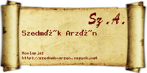 Szedmák Arzén névjegykártya